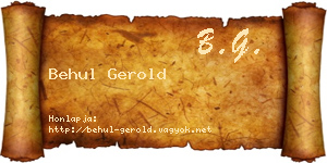 Behul Gerold névjegykártya